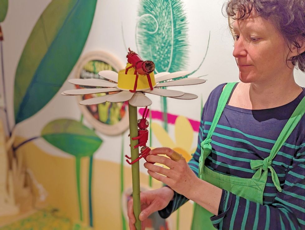 Cardboard sculptor Lottie Smith at The Story Museum_s Brilli-ANT exhibition