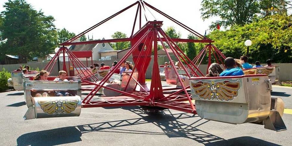 Carowinds guests on Scrambler ride