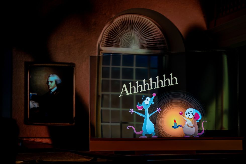 Cartoon mice reacting to a candle, text "Ahhhhhh".