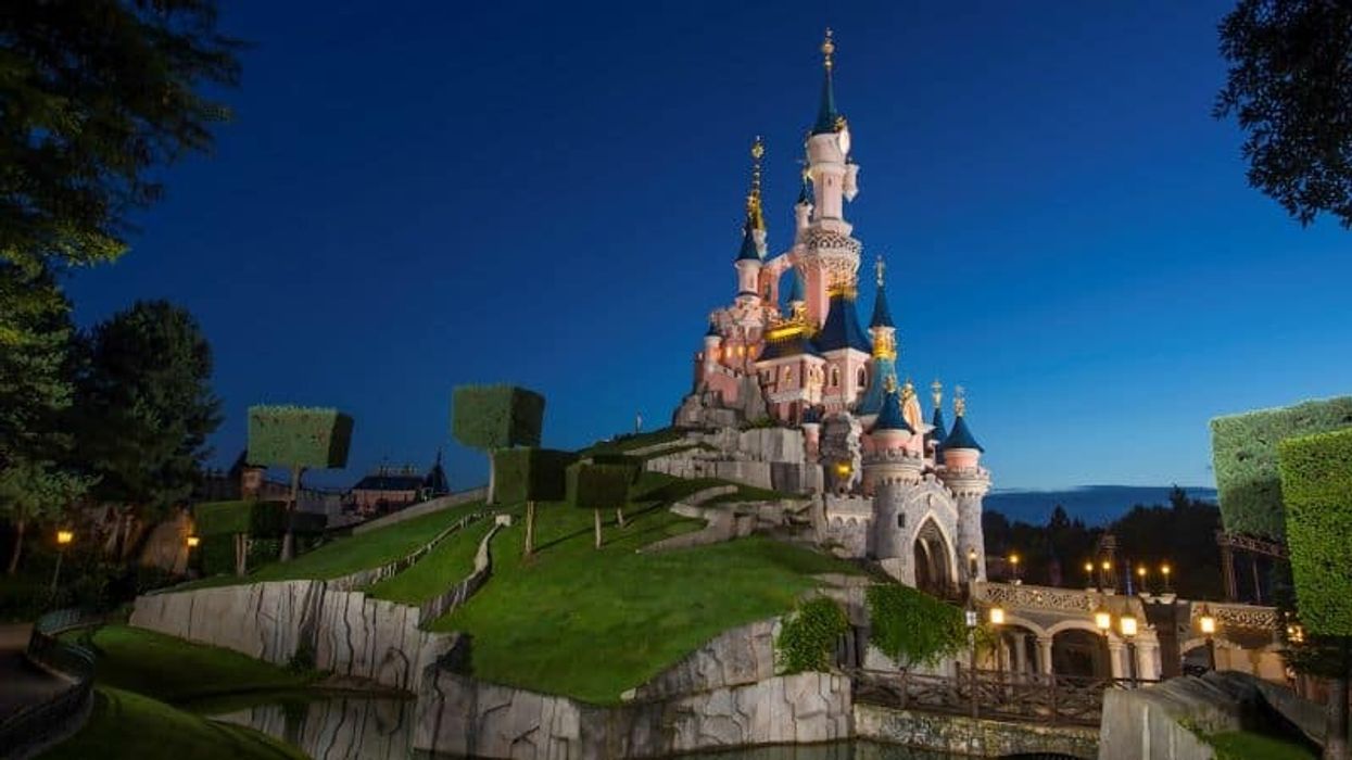 Castle at Disneyland Paris at night