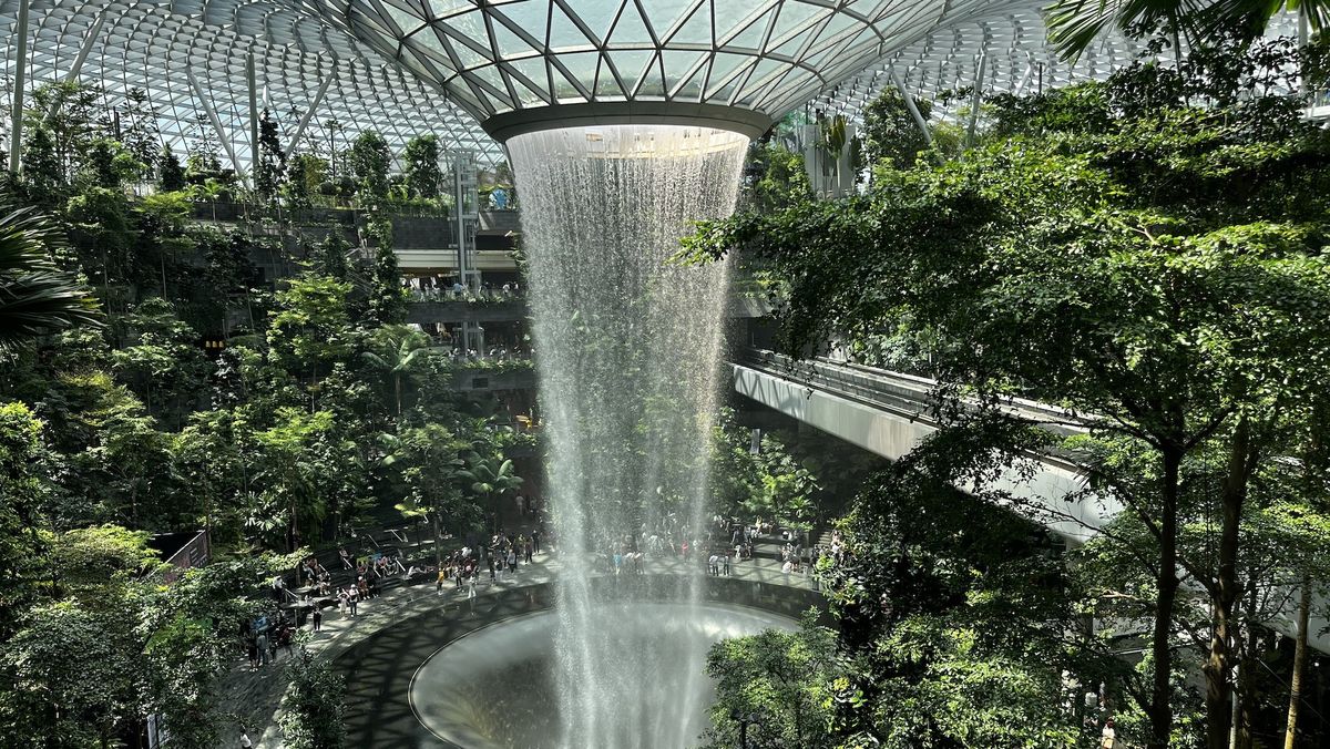 Changi airport waterfall