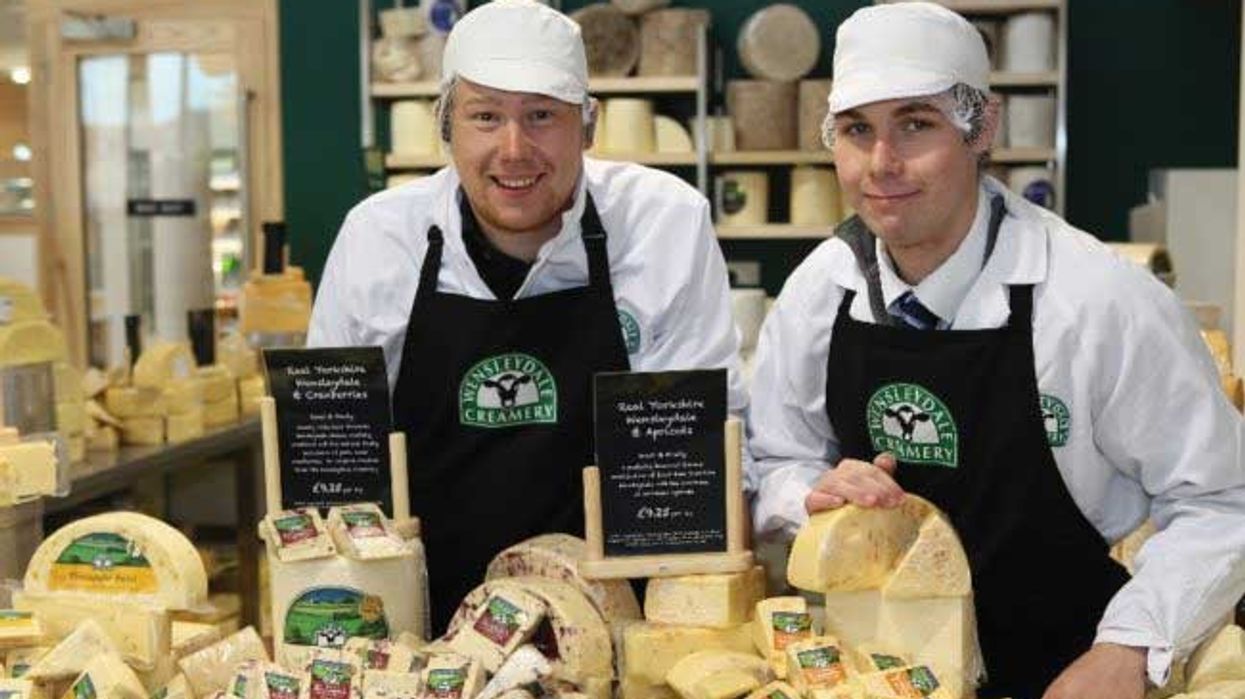 Cheese Shop with staff press Wensleydale Creamery