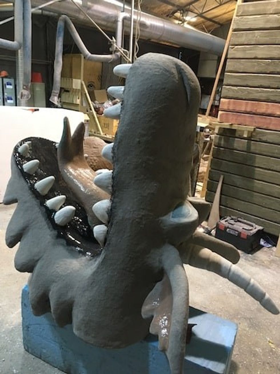 Chessington-Room-on-the-Broom-dragon-in-workshop