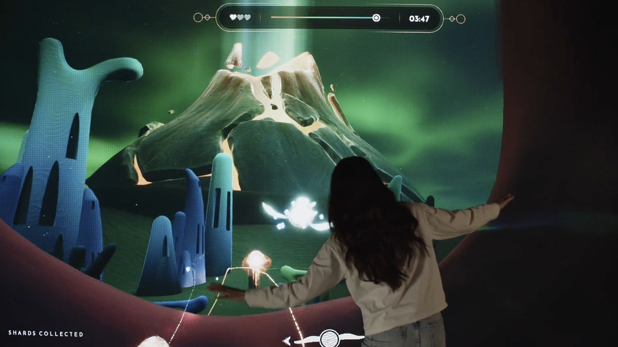 Child interacting with Borabora studios experience