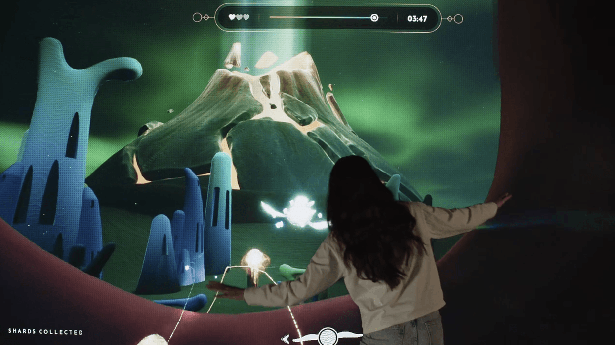 Child interacting with Borabora studios experience