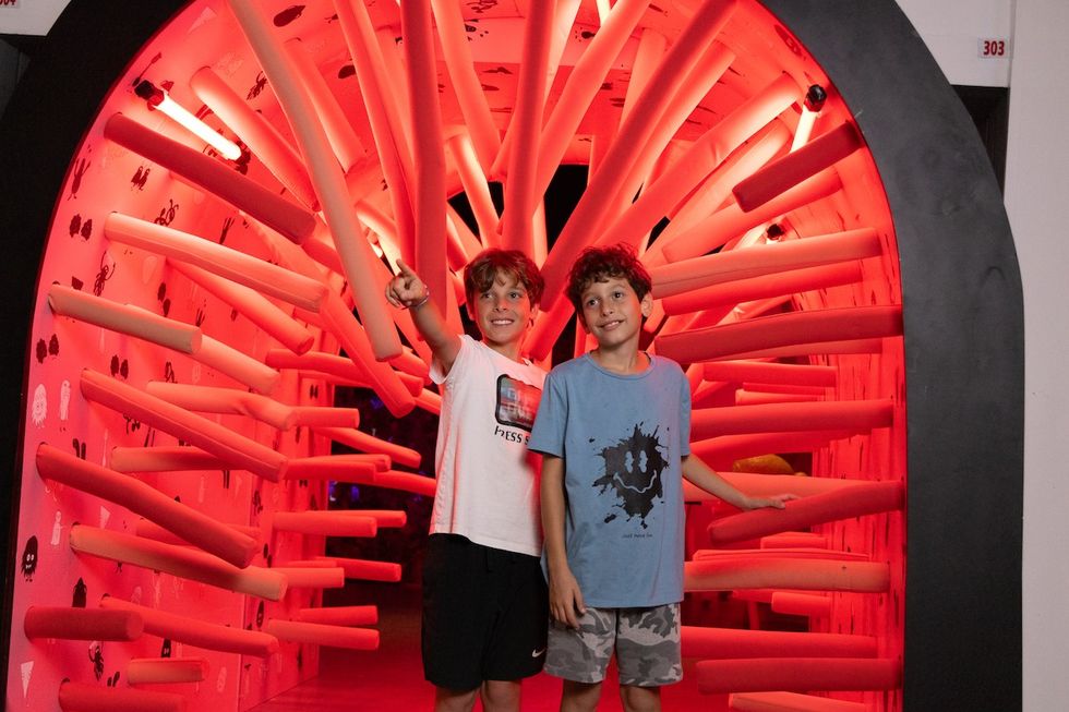 children at the Microbiota exhibition from Universcience in Israel