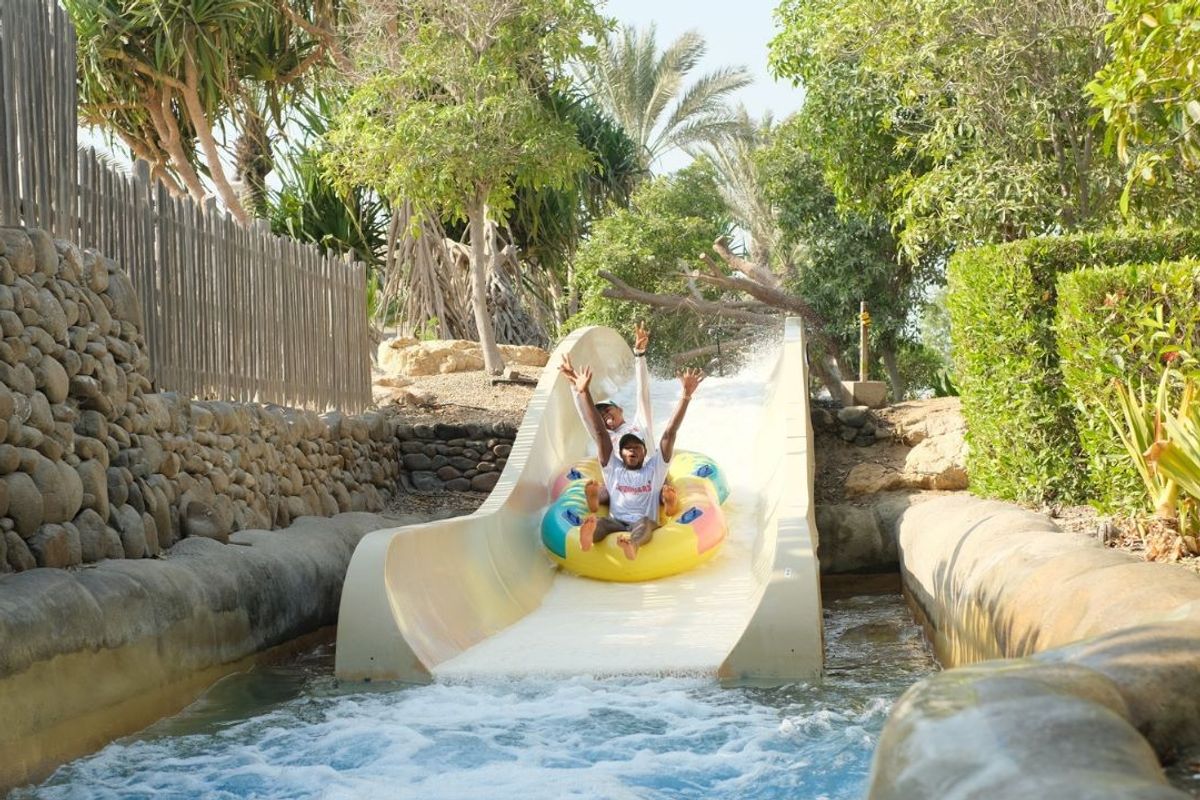 Children on slide at wild wadi waterpark