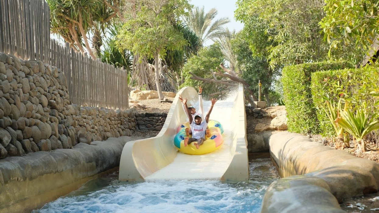 Children on slide at wild wadi waterpark