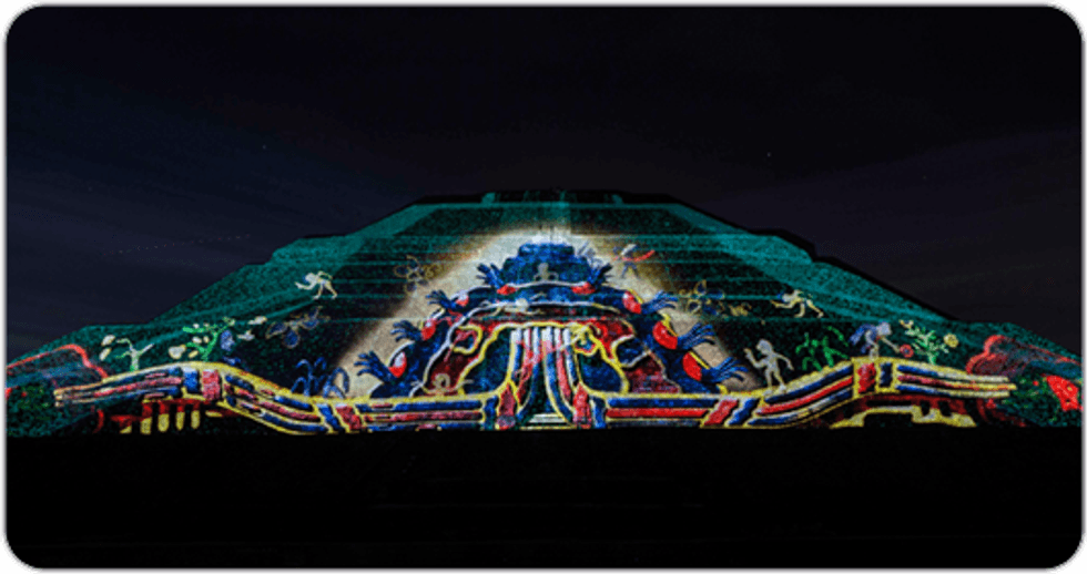 Christie and Cocolab projection-mapping brings Mexico's Teotihuacan Pyramids to life