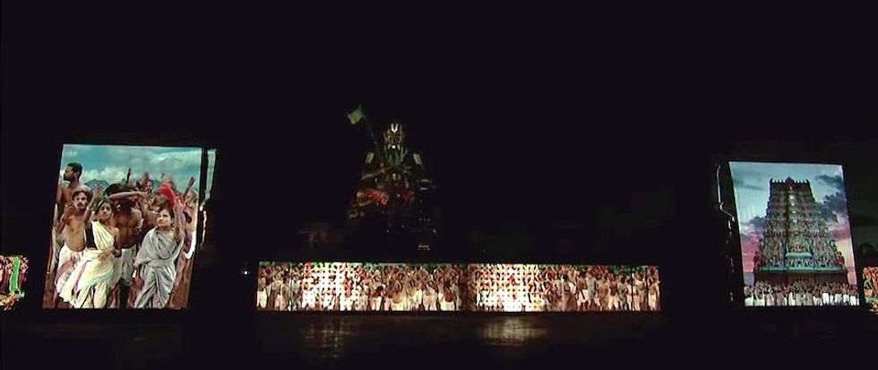 Christie projectors statue of equality