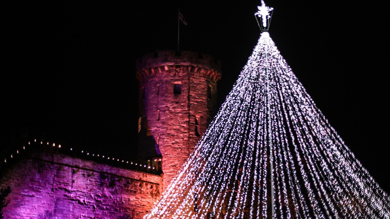 Christmas lights at Warwick Castle