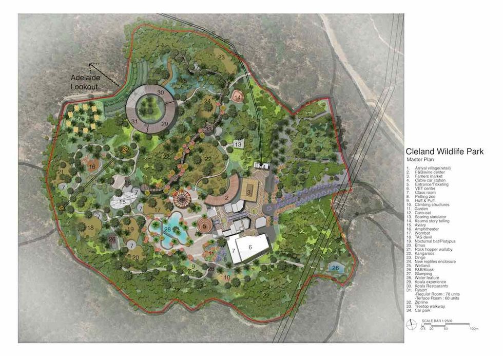 cleland wildlife park adelaide Lang Kwai Fong Group master plan master plan with numbers (1)