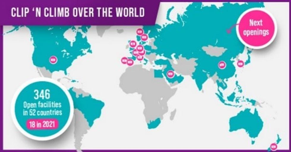 Clip n Climb All Over The World Location Map