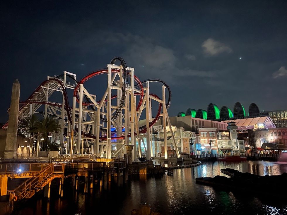 Coasters at Universal Studios Singapore at IAAPA Asia party 2023.