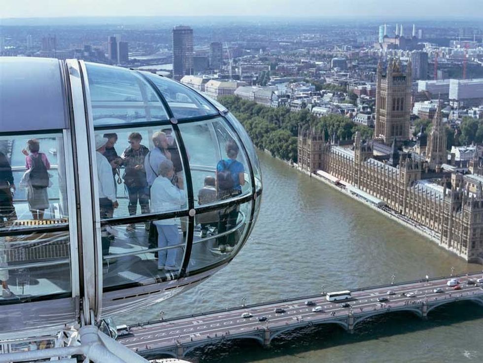 Coca cola london eye view over thames