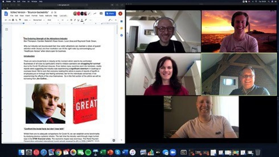 Collaborative writing over Zoom - writiing feature on the resilient attractions industry