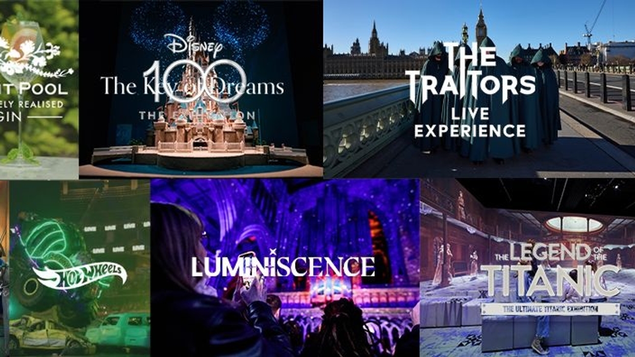 Collage of various immersive experience posters, including "Tutankhamun" and "The Traitors."
