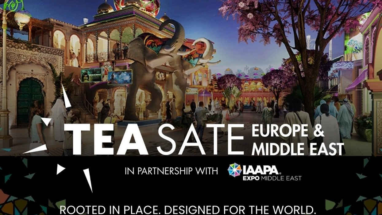 Colorful, illuminated theme park at TEA SATE Europe & Middle East event.