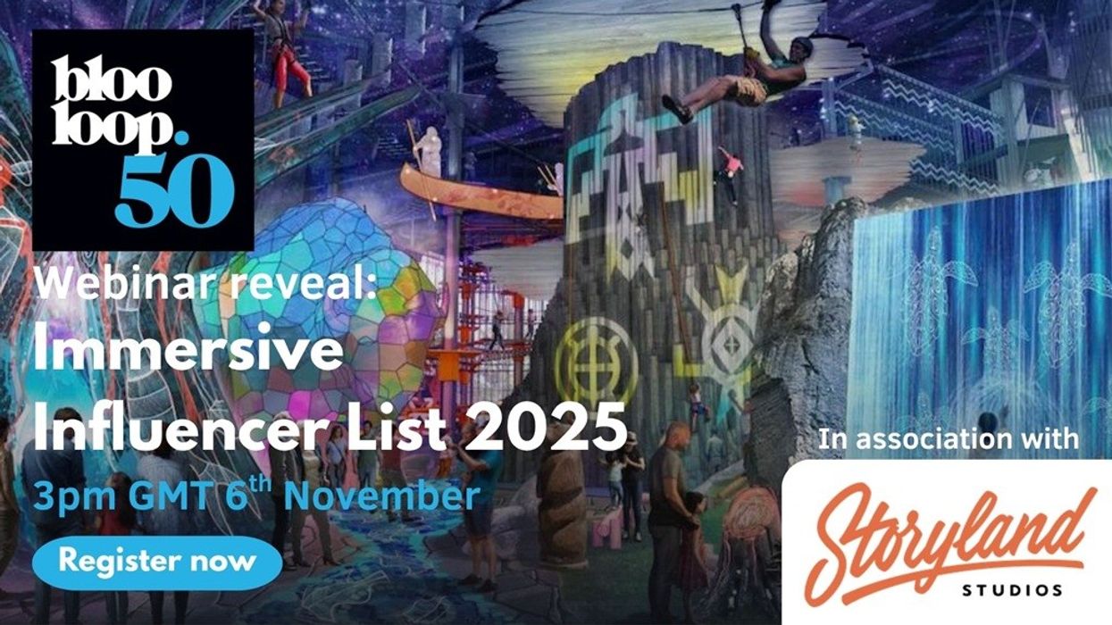 Colourful immersive space with details for the blooloop 50 Immersive Influencer List 2025 webinar.