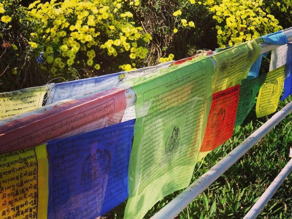 Colourful prayer flags in Nepal