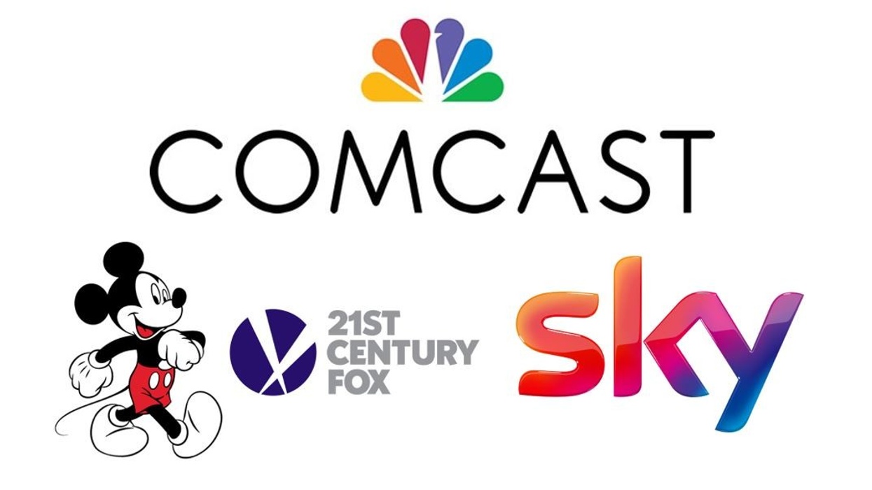 Comcast, Disney, 21st Century Fox, Sky logos