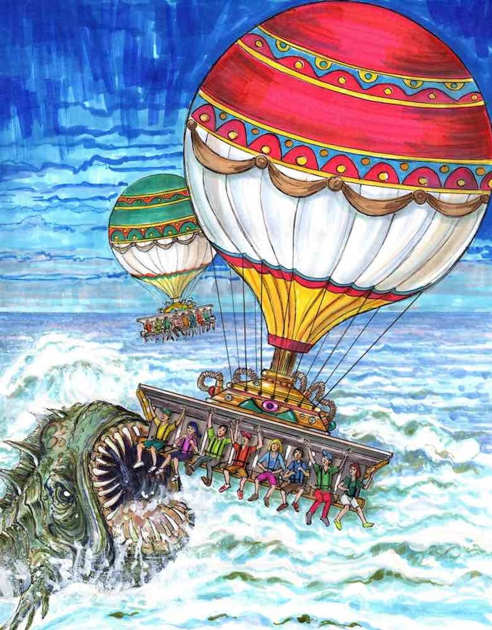 Concept art by Valerio Mazzoli for Balloon Fly 360 Intamin project syntropy