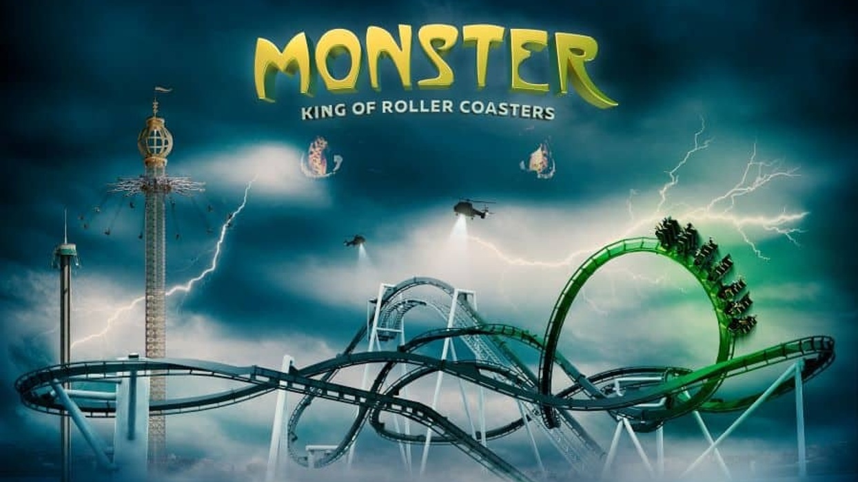 Concept art for monster roller coaster at grona lund