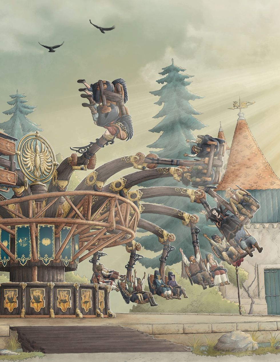 Concept art for ravenring coaster at Efteling