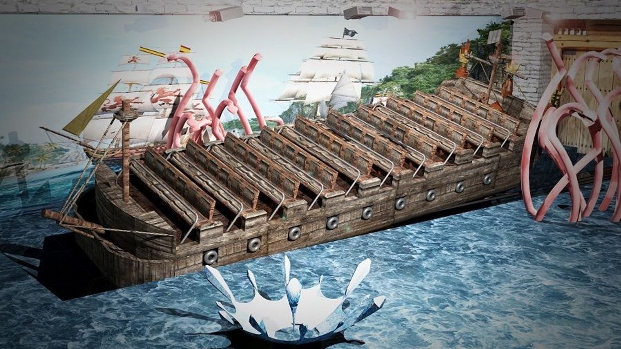 Concept art of the planned Piratas de Bacalar attraction for Amikoo Resort Destination Theme Park, designed by Simworx.