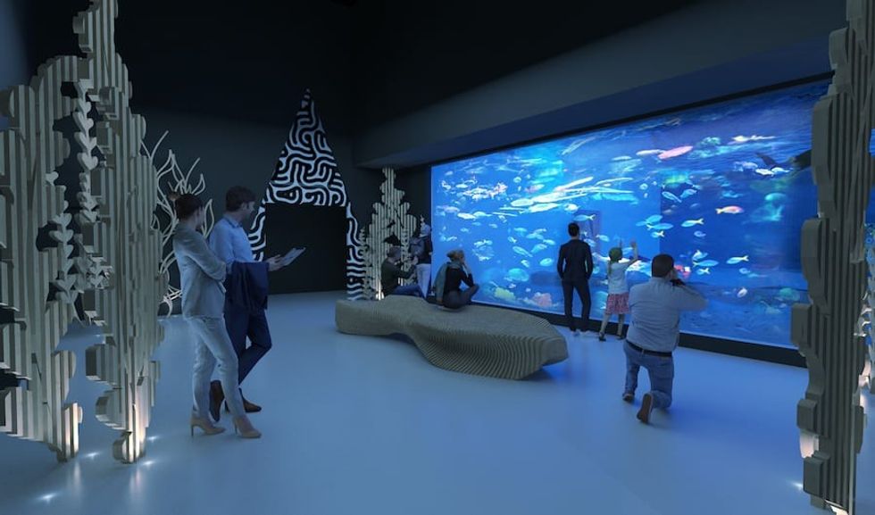 concept art with visitors