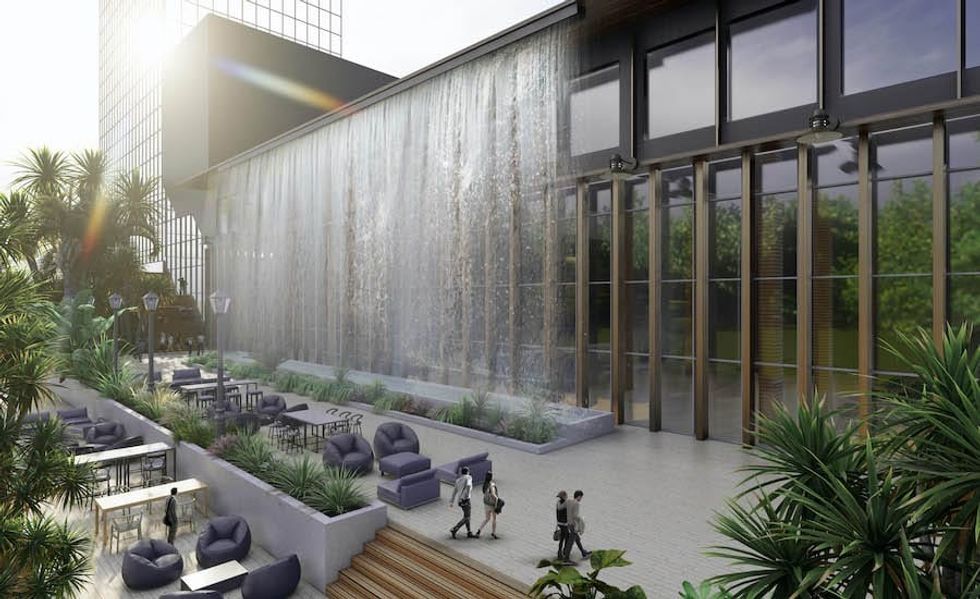 Concept Artwork for Large Exterior Waterfall