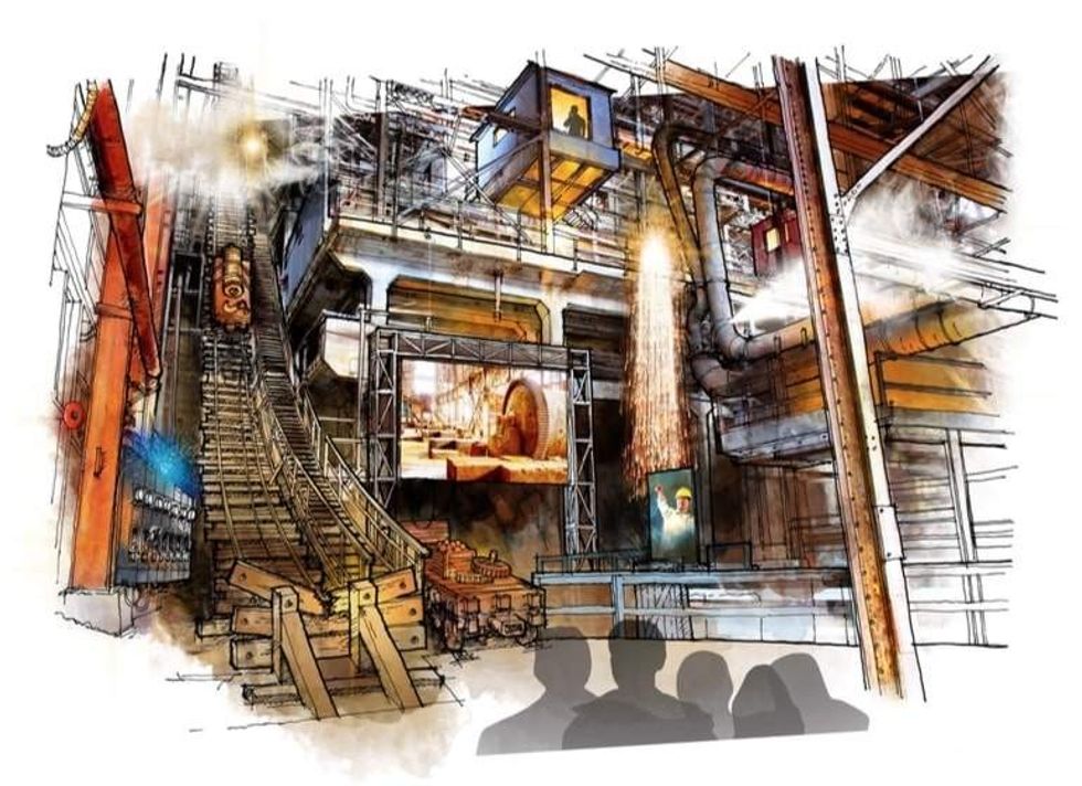 concept design for Britannia Mine Museum Mill show experience
