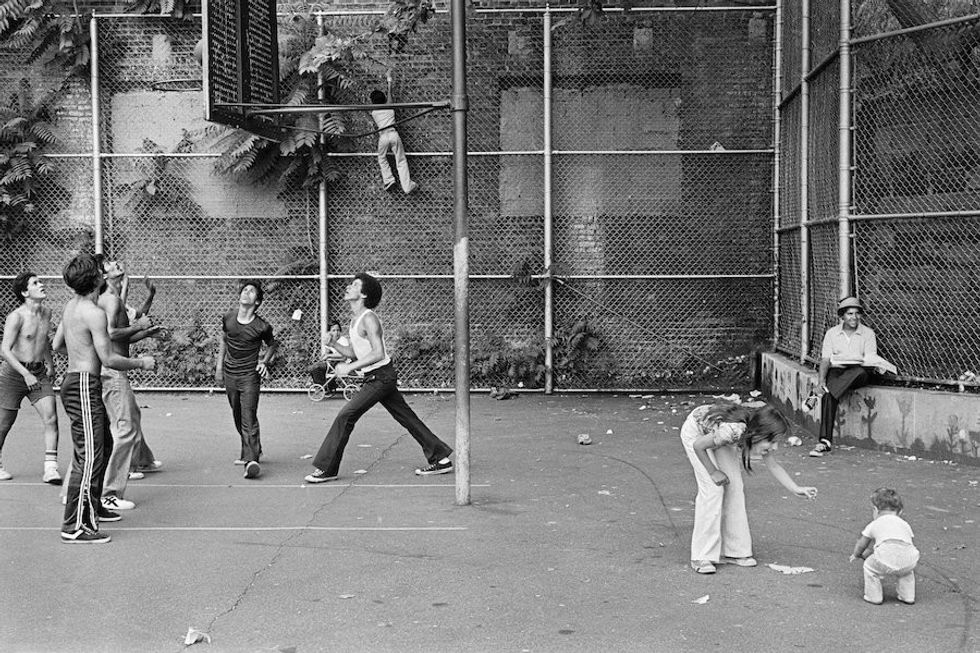 Corner of 11th Street and Avenue A, 1977, photograph by Geoffrey Biddle. Game Exhibiton MCNY