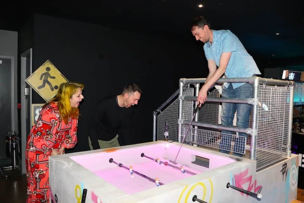 Crazier Golf foosball at Boom Battle Bar
