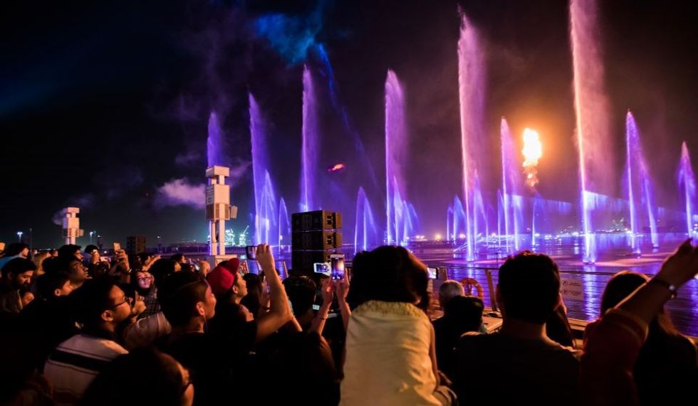 Created for Dubai Festival City, IMAGINE holds Guinness World Records - one for World’s Largest Water Screen Projection, and the second for the World’s Largest Permanent Projection Mapping. Four years in development, the project involves projection-mapping technologies, high-definition water-screens, multi-coloured fountains and iconic laser designs culminating in a spectacular permanent, immersive tourism attraction.