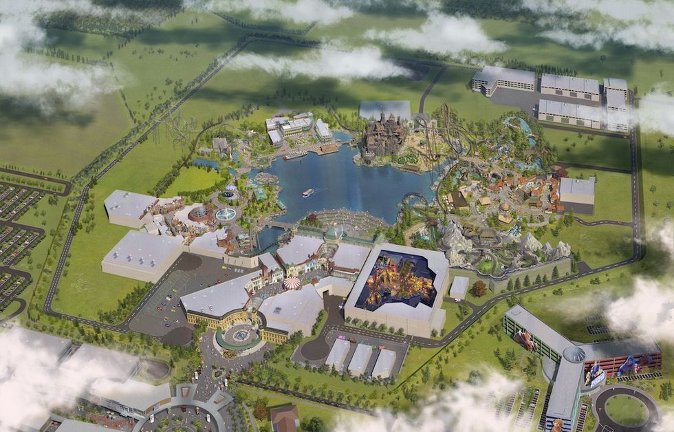 Creative Studio Berlin conceptual bird´s eye view of theme park outside of Bucharest, Romania