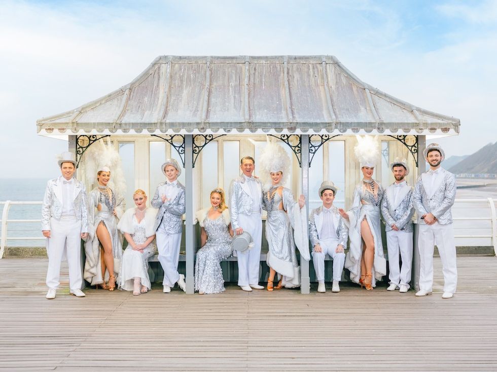 Cromer Pier Christmas Show cast on pier
