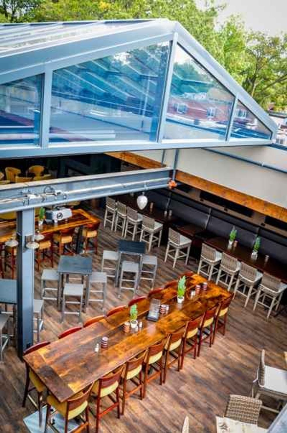 crooked cue pub with openair retractable roof