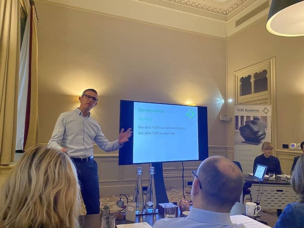 Daniel Jordan delivers the opening address at the TOR Systems User Forum