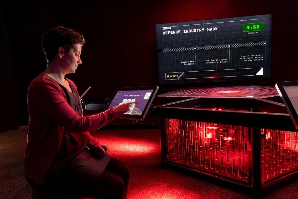 Decoded Exhibition Game with visitor