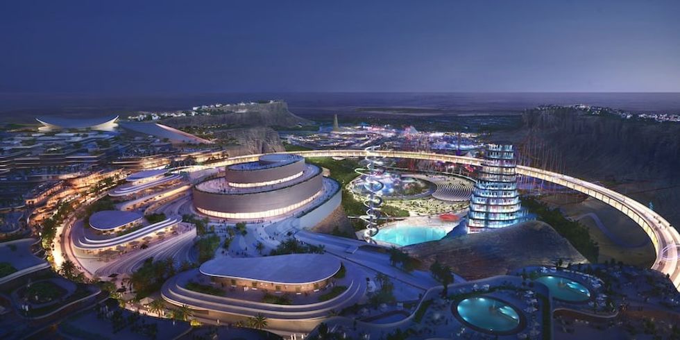 design for the Cliff Edge Plaza and Performing Arts Centre at Qiddiya