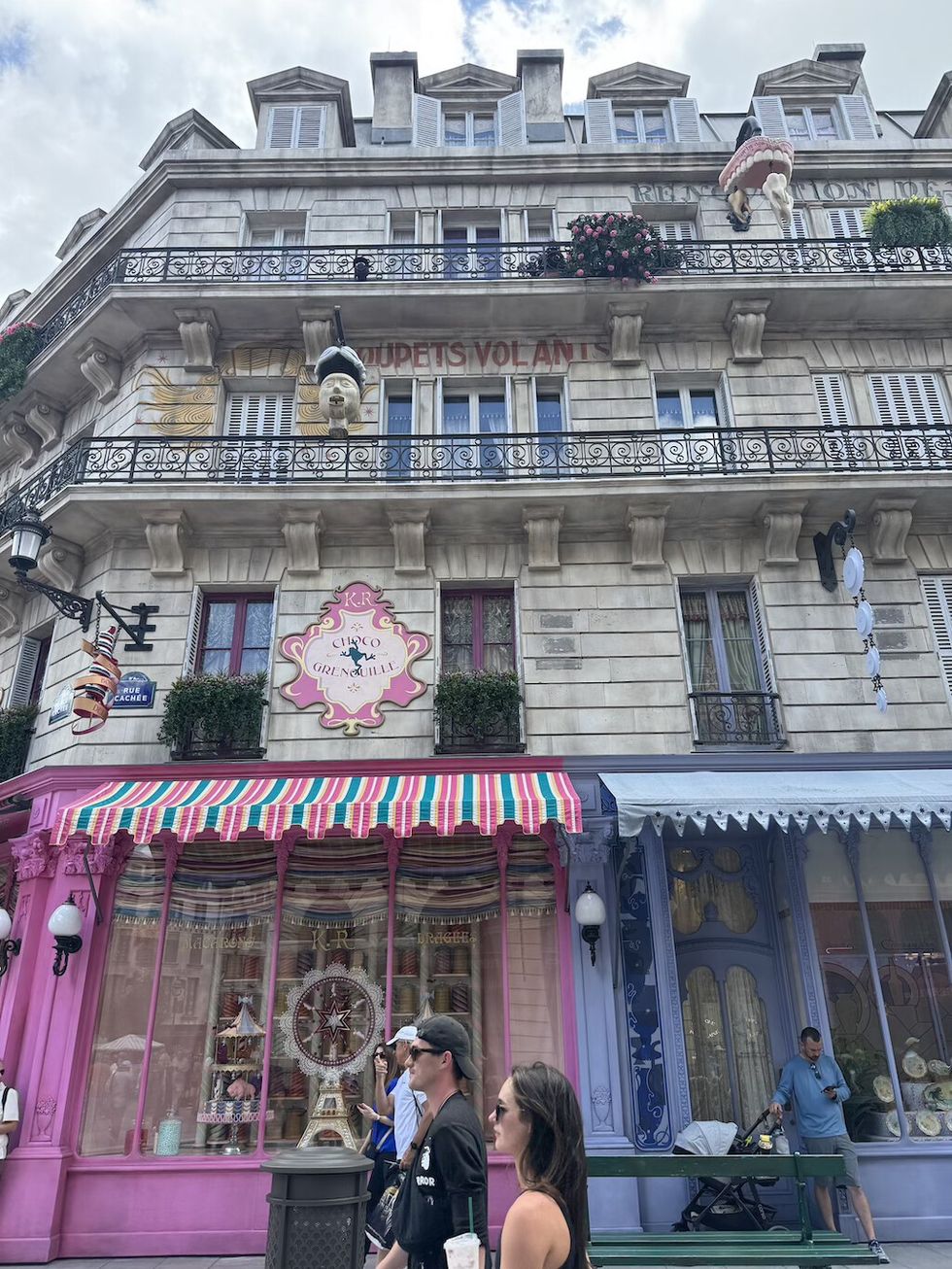 Detailed shop fronts in Place Cacheé Wizarding World Universal