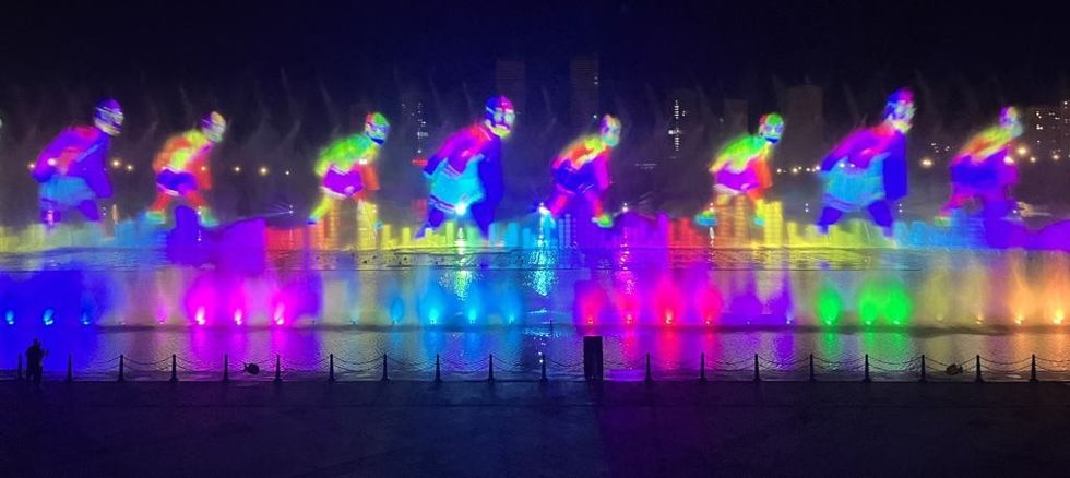 Digital Projection Mongolian fountain show sports