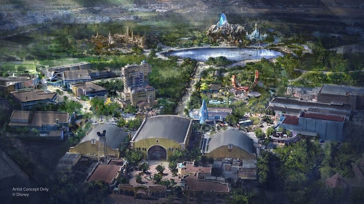 Disneyland Paris expansion rendering with Marvel, Frozen and Star Wars themed areas.