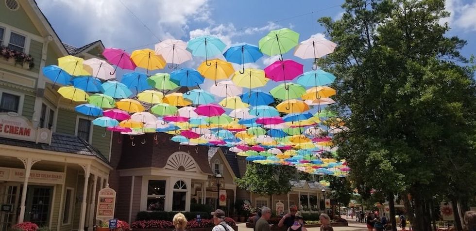 Dollywood umbrella display after COVID 19