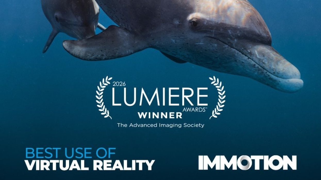 Dolphin underwater, Lumiere Award 2026 winner for Best Use of Virtual Reality by Immotion.