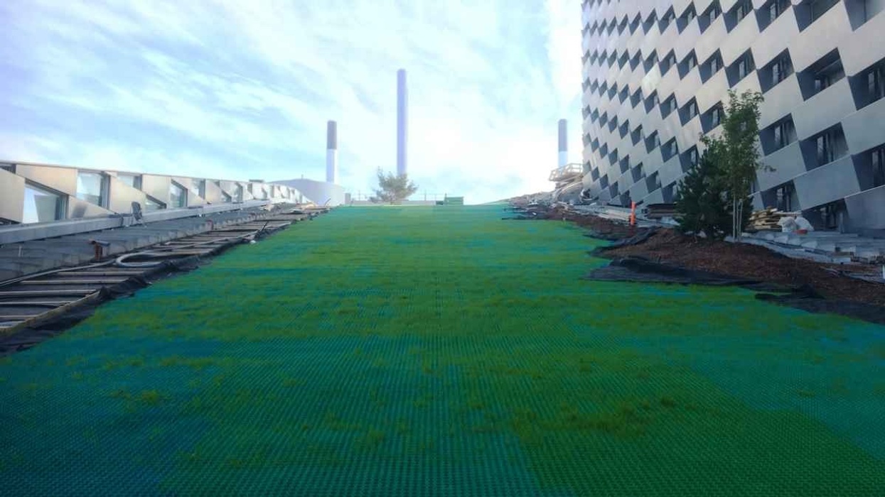 dry ski slope at copenhill, matting supplied by swedice