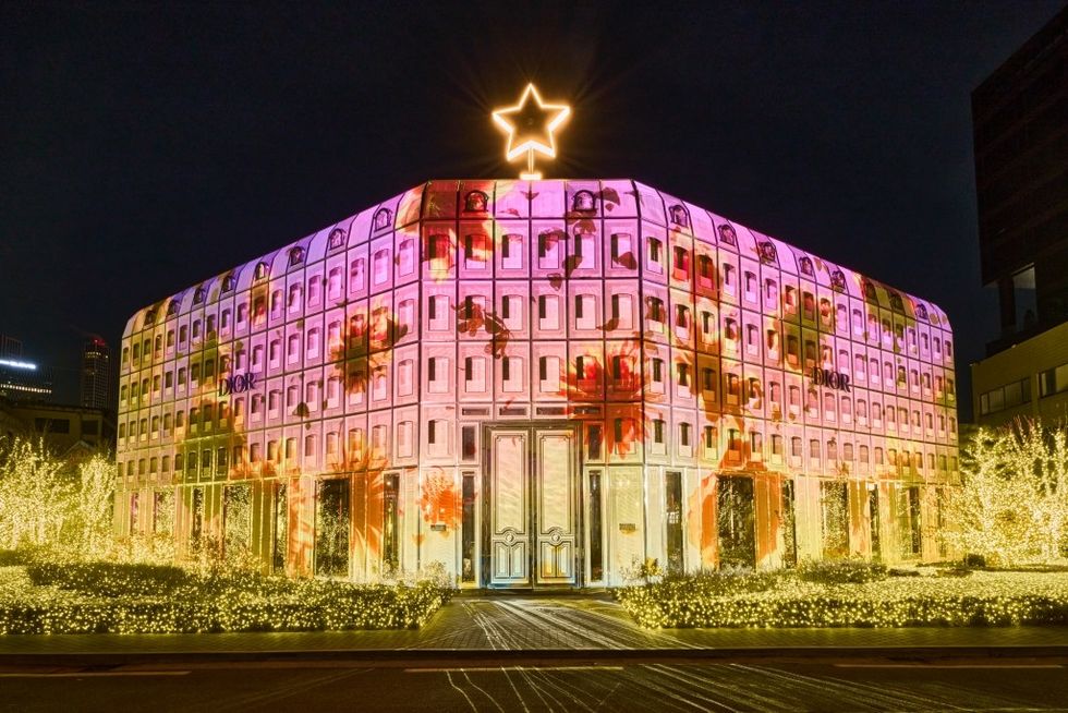 dstrict DIOR christmas pink facade
