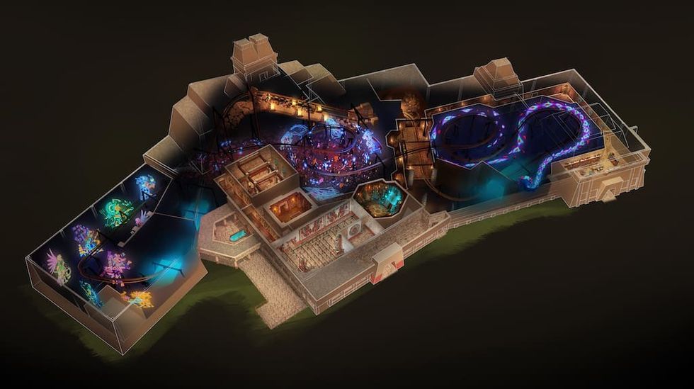 Eagle Warriors coaster birds eye view