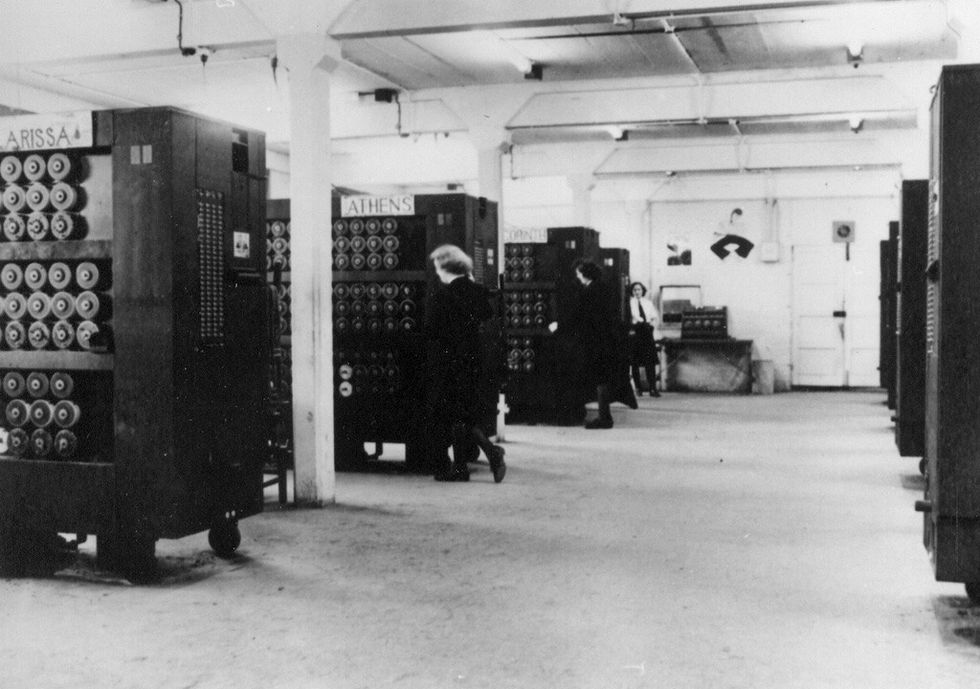 Eastcote Bombe bay Bletchley Park reproduced by kind permission, Director GCHQ